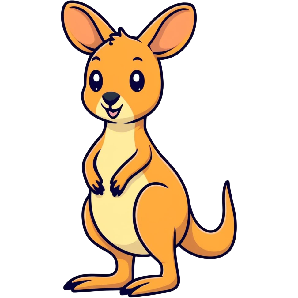 A kangaroo hitting the gridy￼ emoji