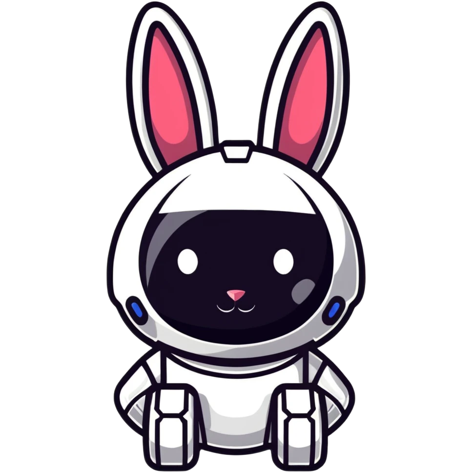 futuristic rabbit robot face, only the face emoji