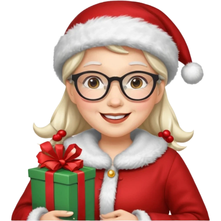 female Santa Claus with glasses emoji