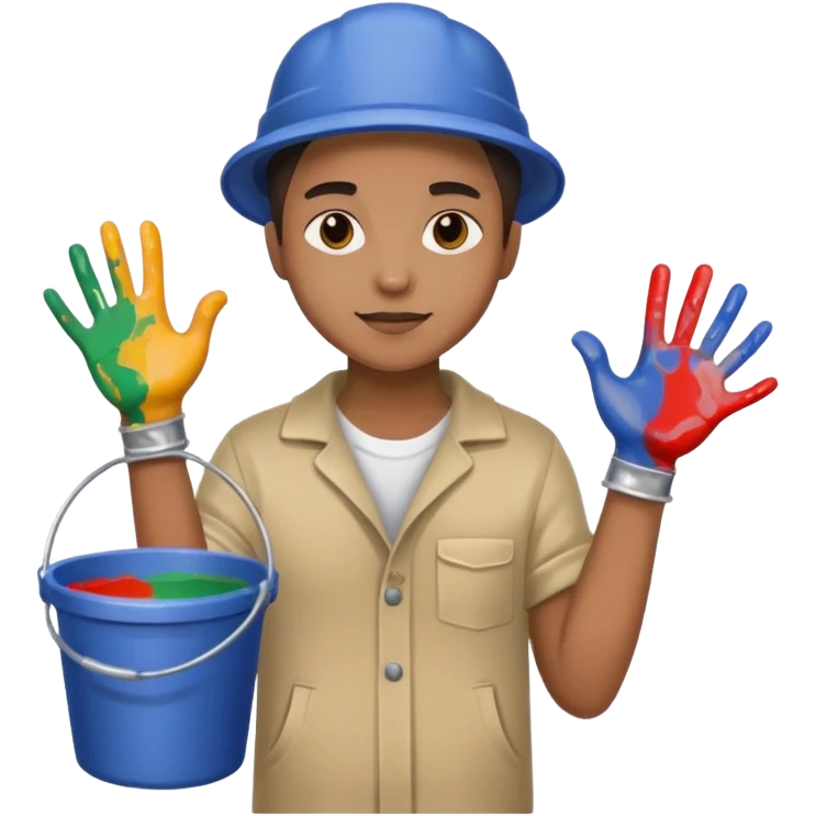 Poster Paster + bucket, Street Artist. emoji