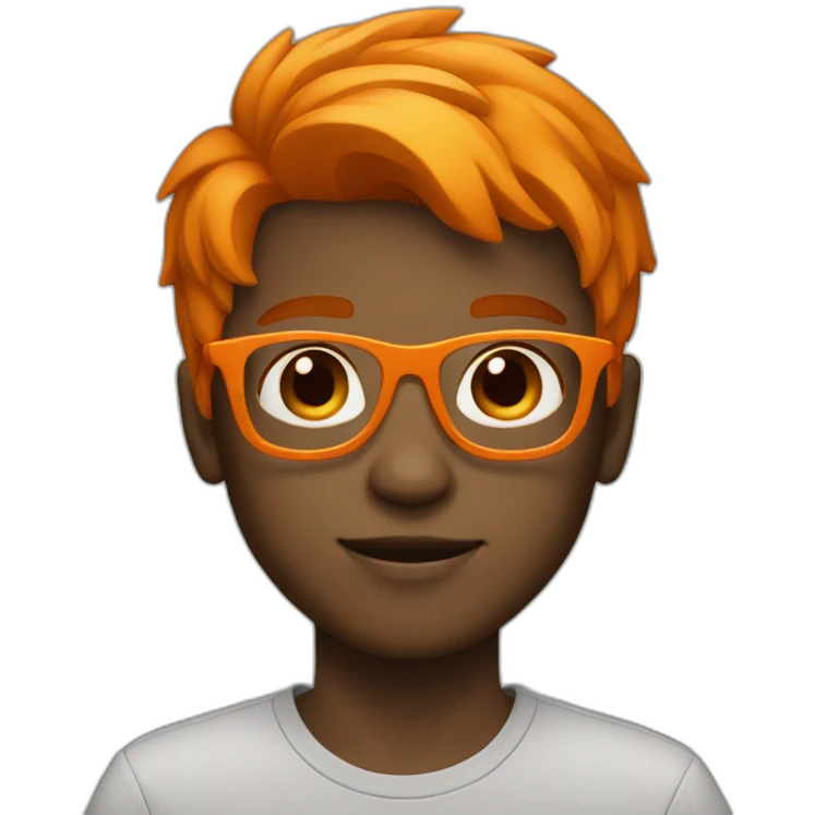 Boy with orange glasses and medium hair emoji