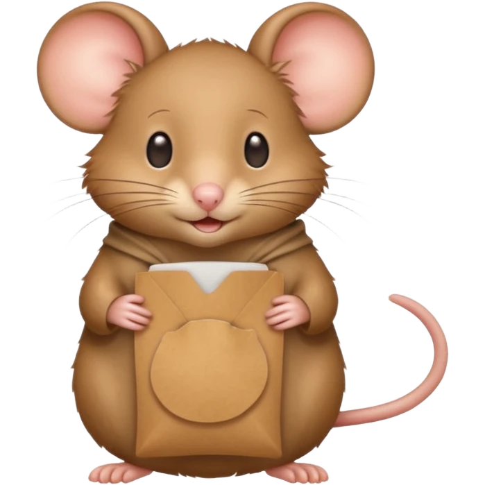 a mouse with a bag emoji