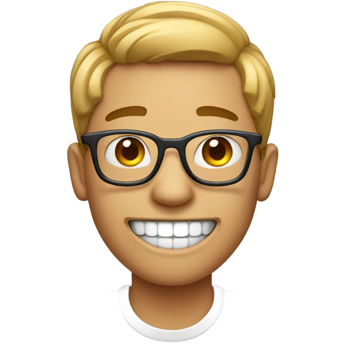 Smile with glasses and braces emoji