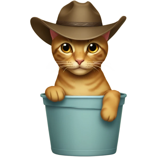 hace un gato con botas y sombrero sosteniendo un vaso emoji