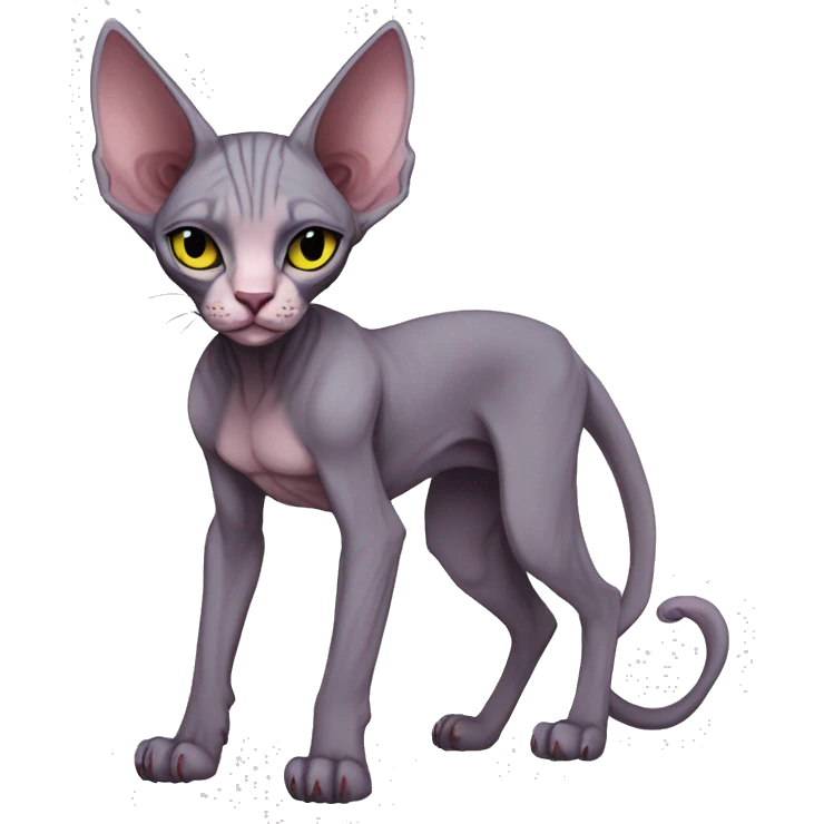 Anthro Punk Sphynx Full body emoji