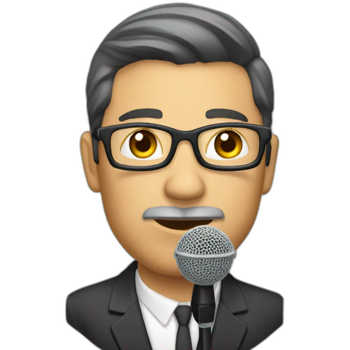 periodista con microfono emoji