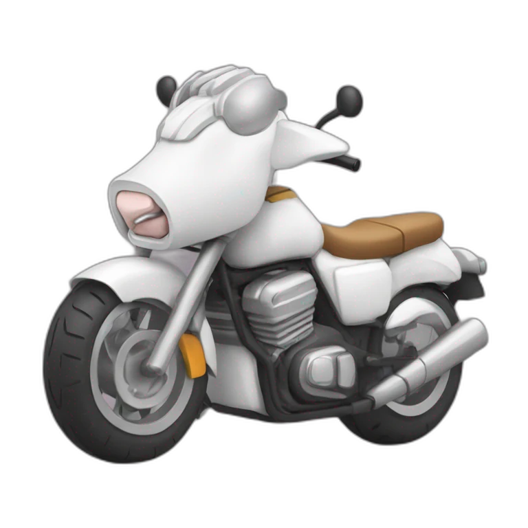 Une chèvre sur une moto emoji