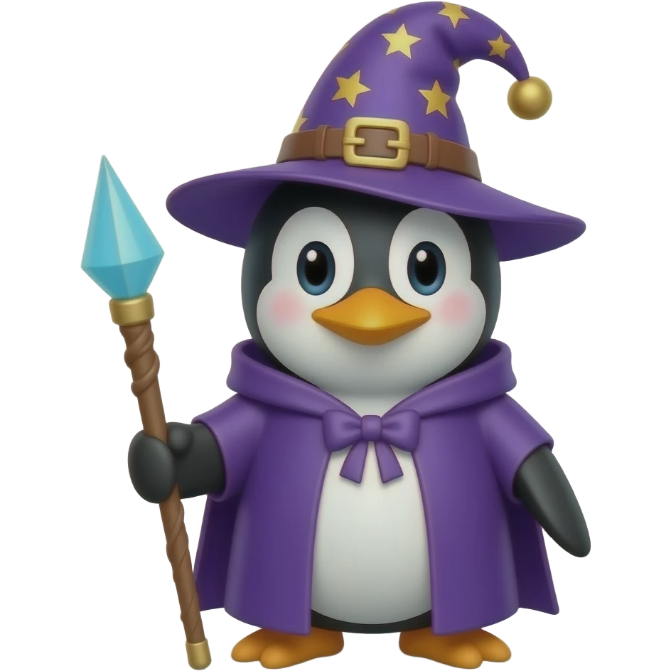 Penguin Wizard emoji