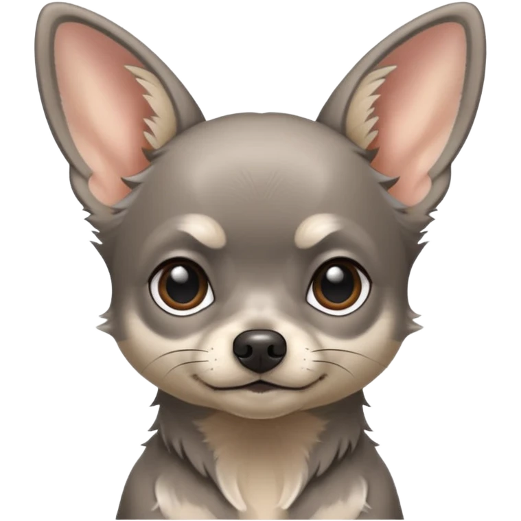 Small gray chihuahua whith pointy ears  emoji