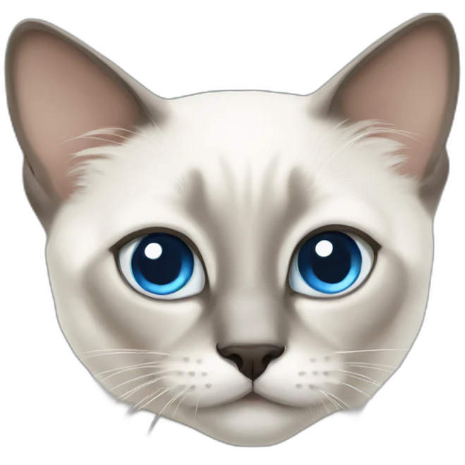 white siamese cat with big blue eyes emoji