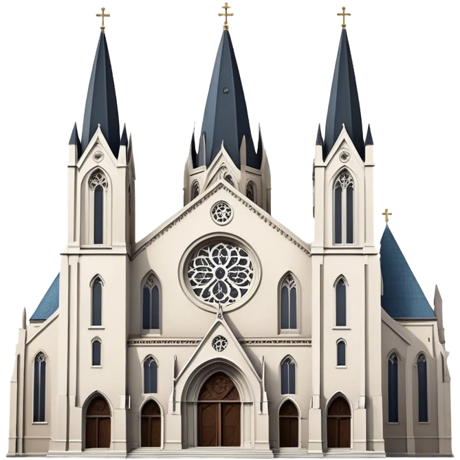 Cinematic Realistic St. Mary's Basilica Landmark Emoji, showcasing the iconic gothic church rendered with lifelike textures and soft, reverent lighting. emoji
