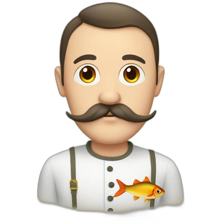 russian moustache husband with fish emoji