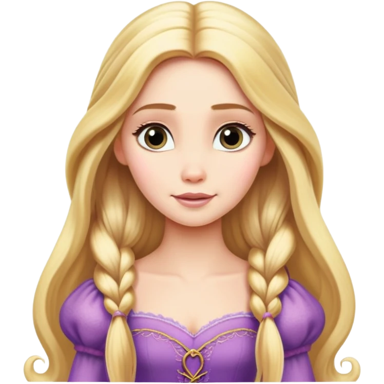 Rapunzel princess with very long blonde hair emoji