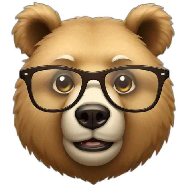 Bear with glasses emoji