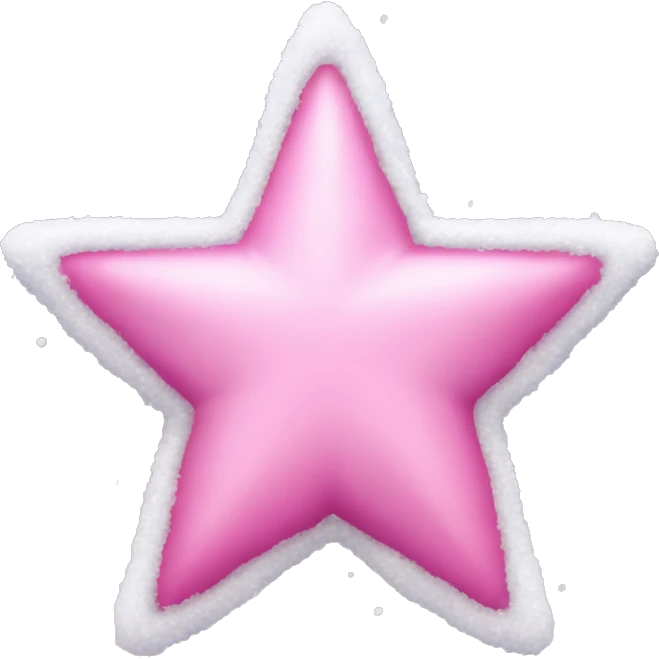 Pink star with snow emoji
