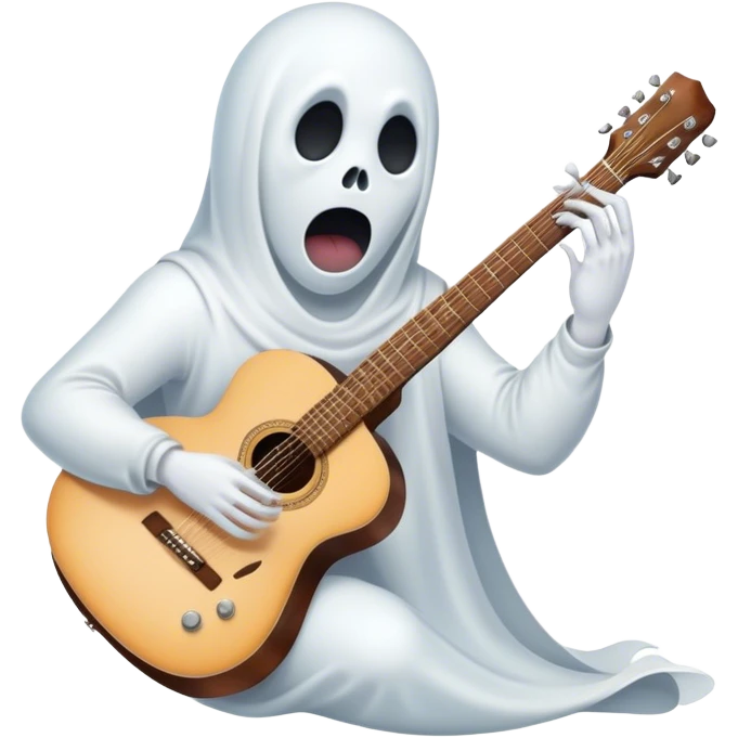 Ghost playing guitar emoji