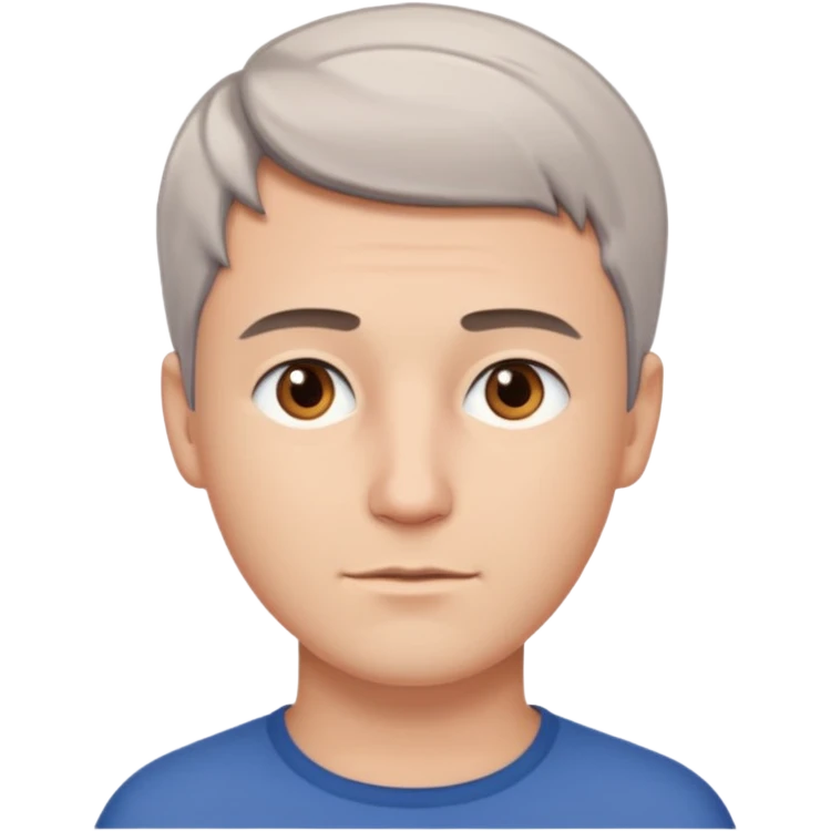 brown eyes, white, short, man emoji