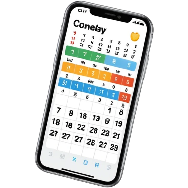 smartphone with calendar app showing on screen emoji