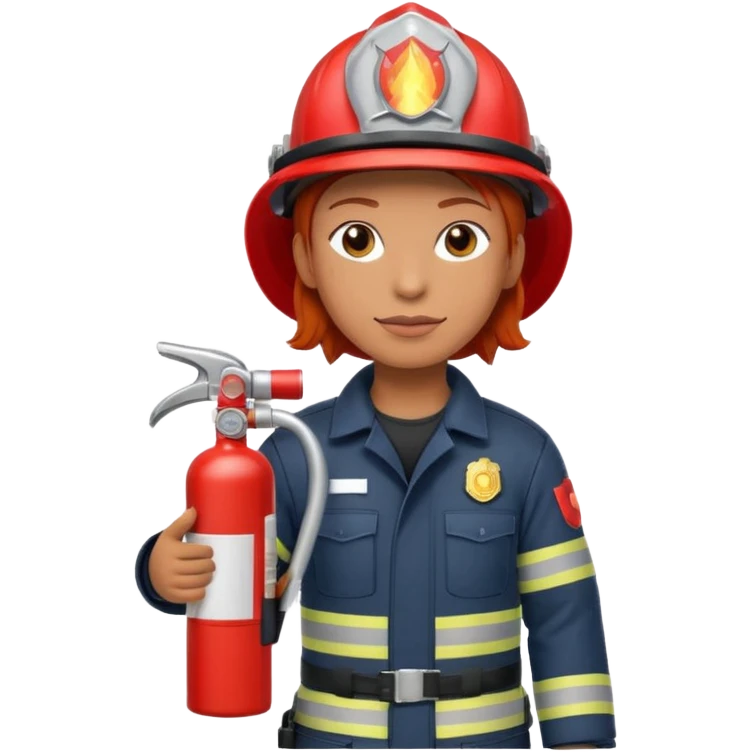 red haired firefighter with fire extinguisher emoji