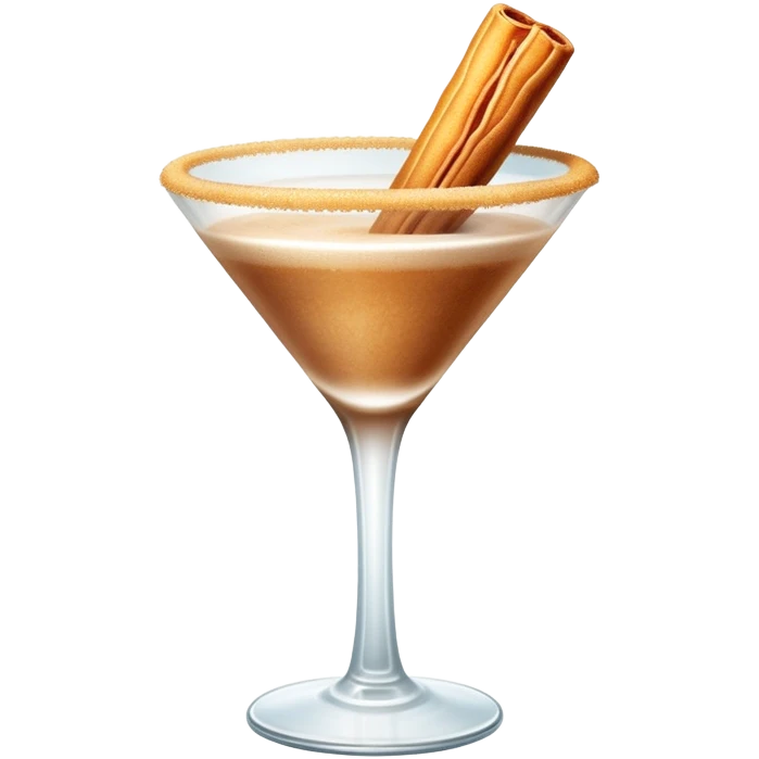 Cinnamon churro martini with one churro sticking out of the glass emoji