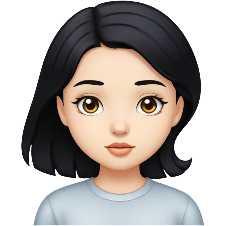 a cute young girl with black hair emoji