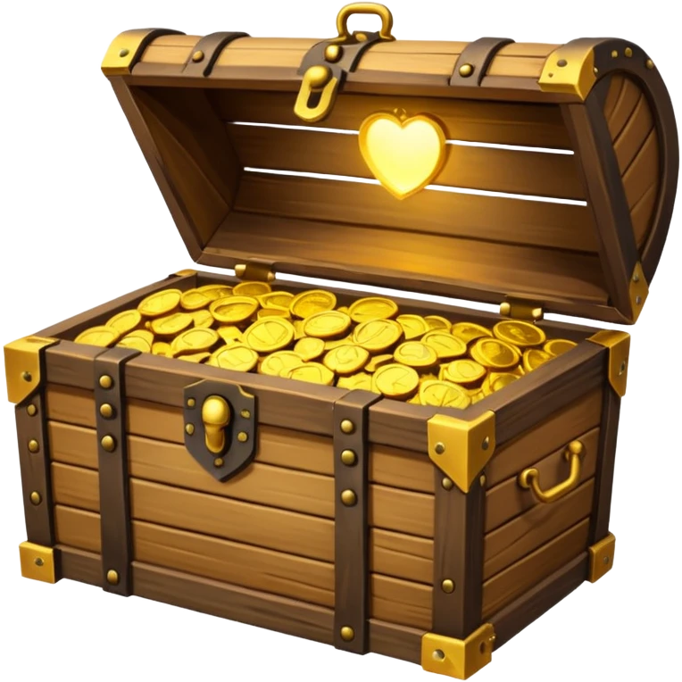 Open treasure chest with bright light inside emoji