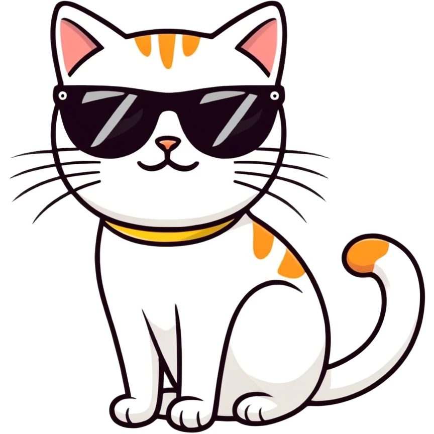 Cat with sunglasses emoji