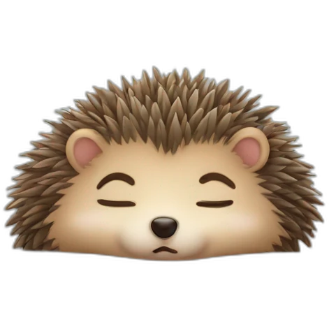 cute-sleep-hedgehog-on-his-pillow-in-his-bed emoji