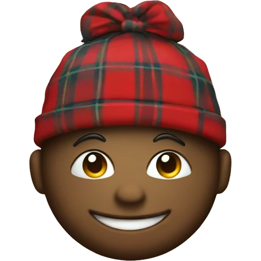  smiling emoji with a tartan hat emoji