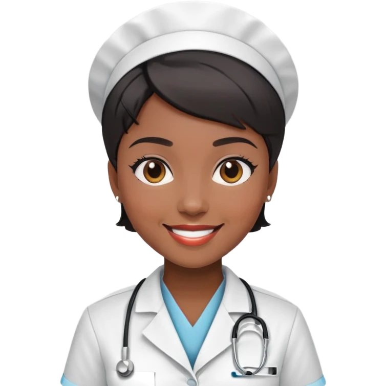 black nurse with short hair emoji