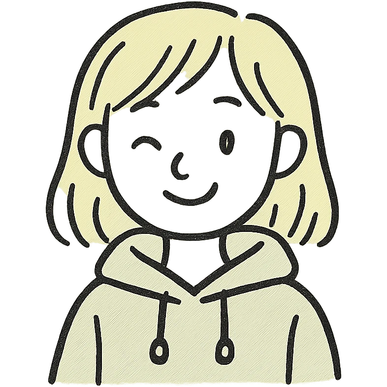 a blonde girl in a green hoodie winking emoji