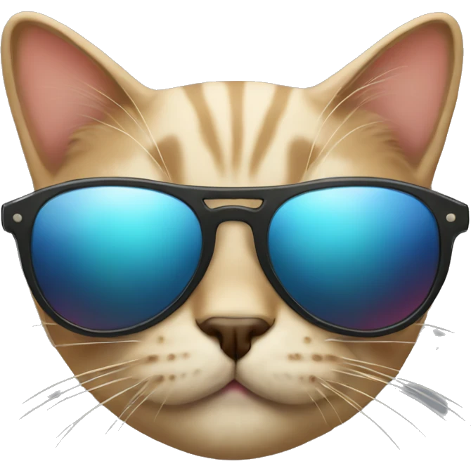 Cat with sunglasses kiss emoji