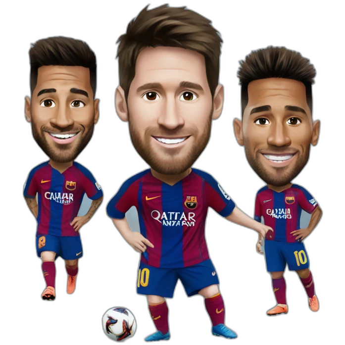 Messi avec neymar et suarez emoji