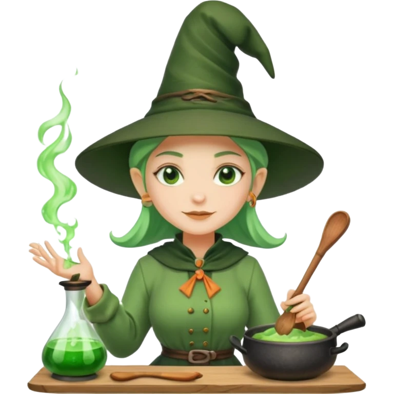 green witch cooking potion emoji
