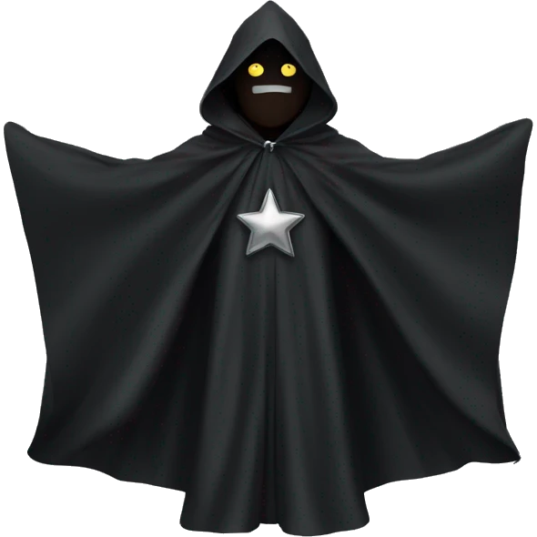 black cloak, many silver stars on cloak, clothing, no person emoji