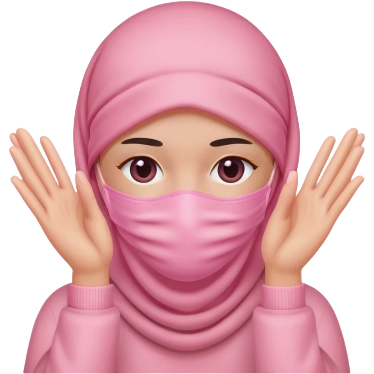 Pink face covering eyes with hands  emoji