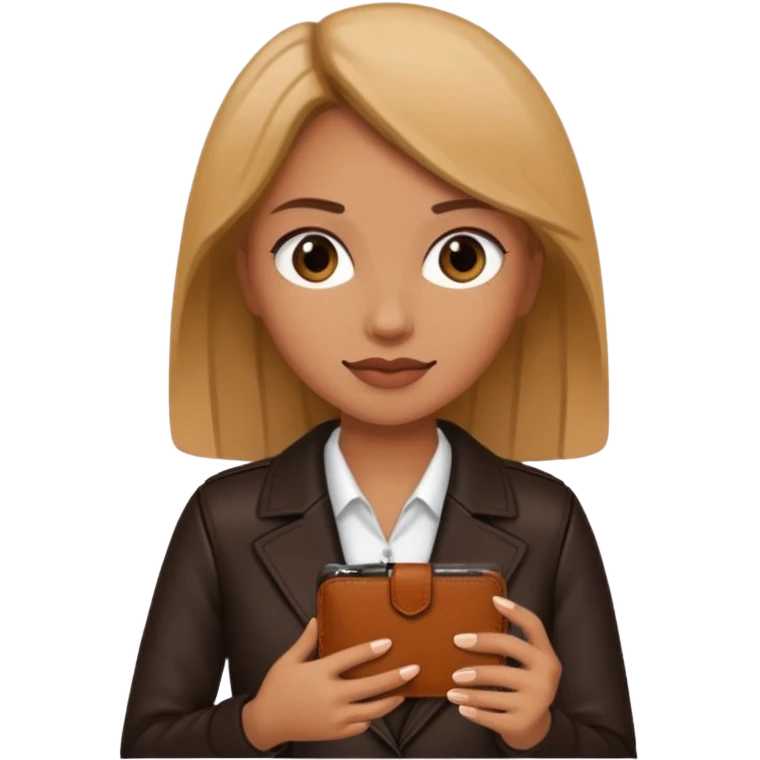 Mujer con cel y cartera  emoji