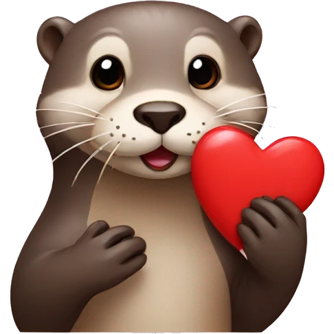 otter making a red heart emoji