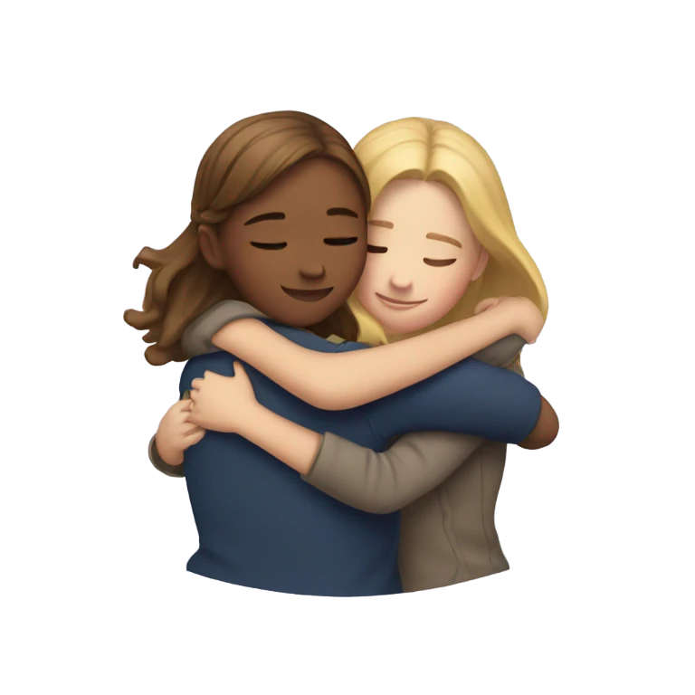 Girl hugging girl emoji