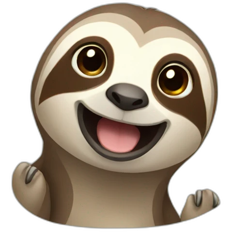Happy sloth emoji