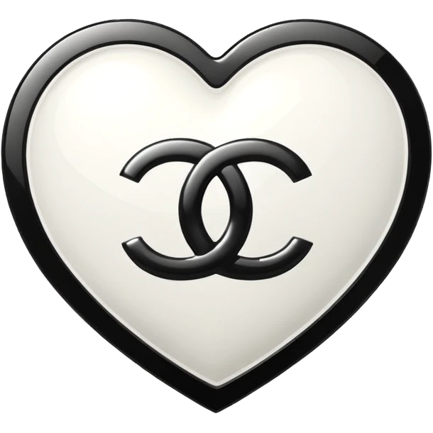 Chanel sport logo white heart 3d emoji