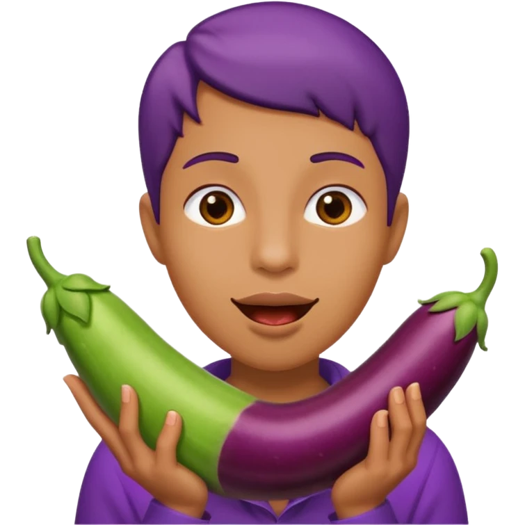make eggplant vertical in his mouth i meant emoji