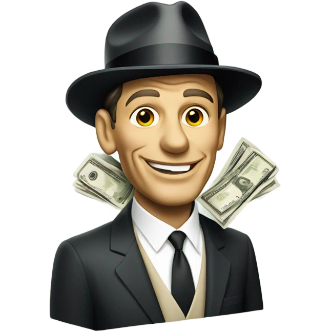 1960s style sinatra with money emoji