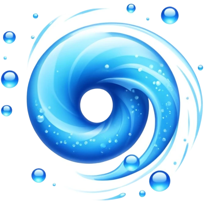Cool blue air flowing, refreshing breeze with blue particles emoji