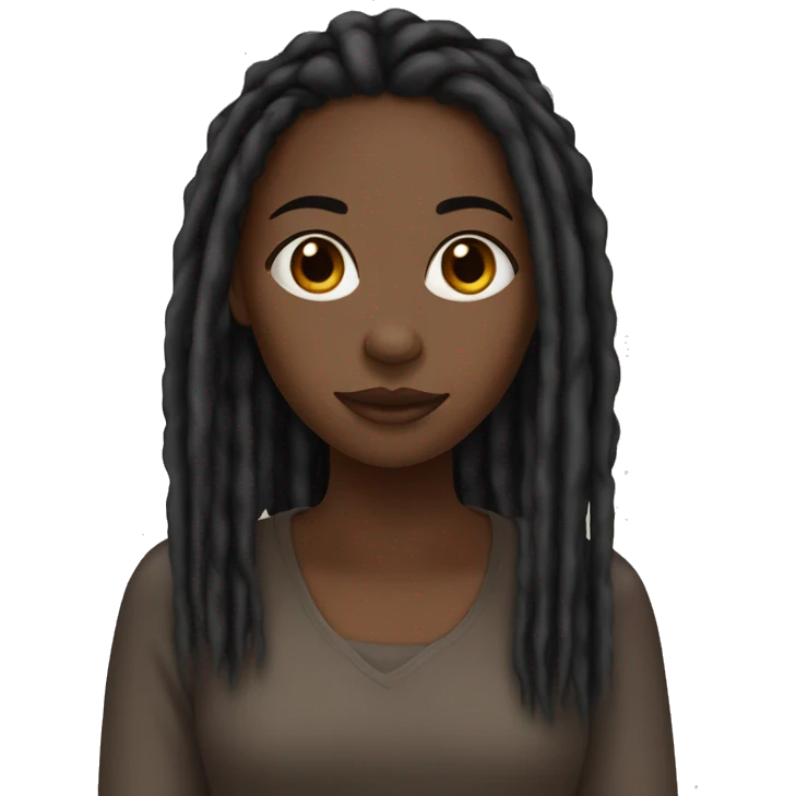 black girl with brown eyes and black dreads emoji