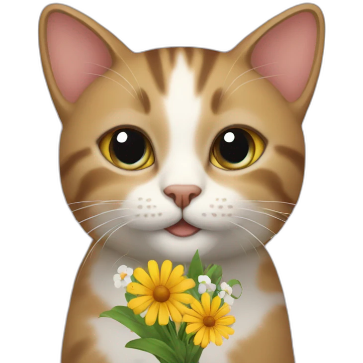 cat with flowers emoji