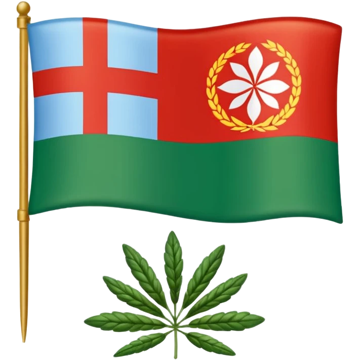 The herb of Rokiškis as a flag: devided in 4 parts... emoji