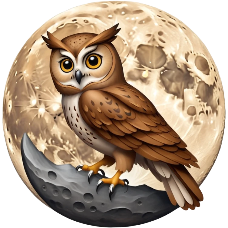 Owl on the moon emoji