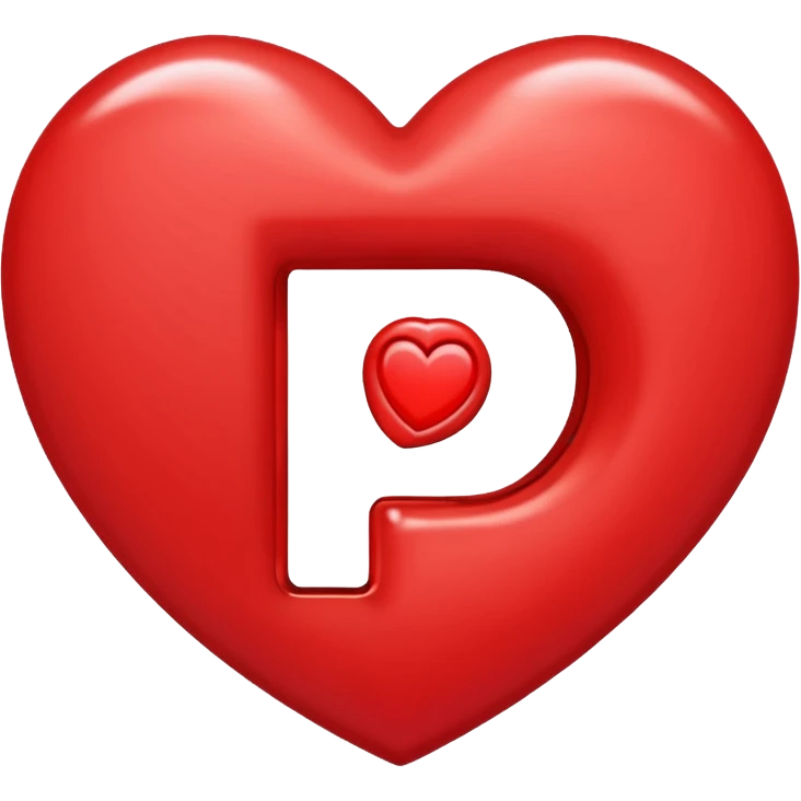 Сердце с буквой Р внутри emoji