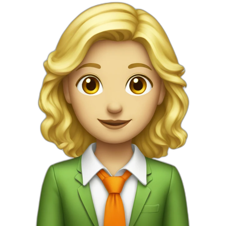 Blonde_girl_pioneer_in_green_plus_orange_tie emoji